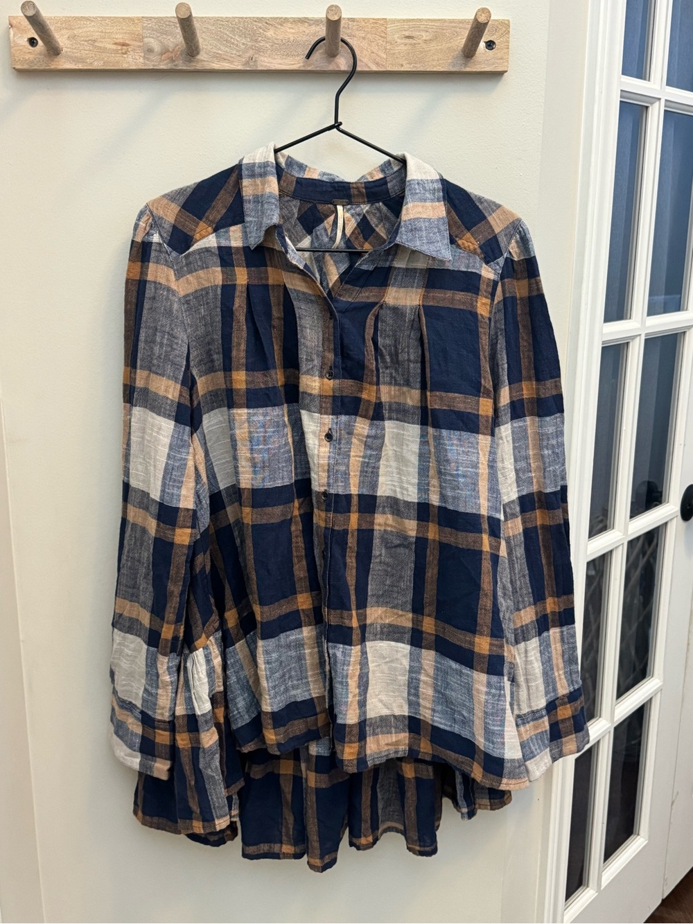 Free People Peppy in Plaid Button Down Long Sleeve Top
